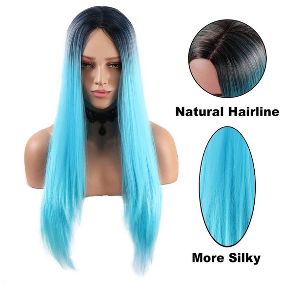 ✨Randy 22” Blue Ombré MIDDLE PART WIG *NEW* main image 6